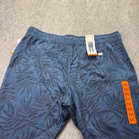 Orvis Jogger Men 2XL XXL Dark Blue Floral Tropical 28" Lyocell Tapered Casual - Picture 7 of 16